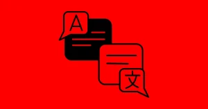 A vector image of translation speech bubbles