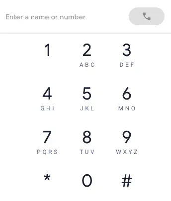 google voice app screenshot dial pad