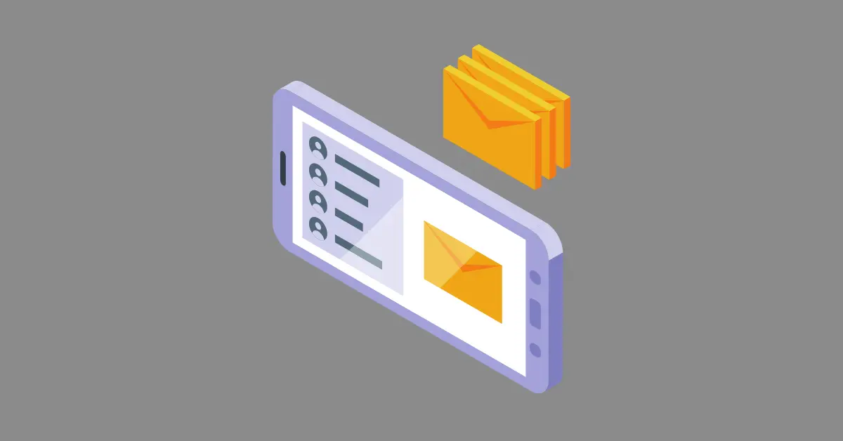 vector image of mail going into a cellphone