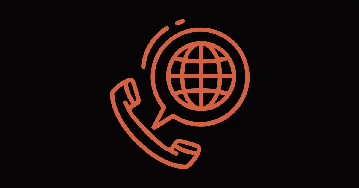 vector image of a phone and a globe