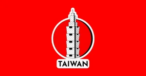 vector image of taipei 101 and the word "taiwan"