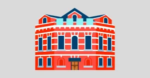 vector image of the red house in ximending taipei, taiwan