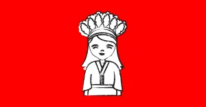 vector image of a girl in cultural taiwanese apparel