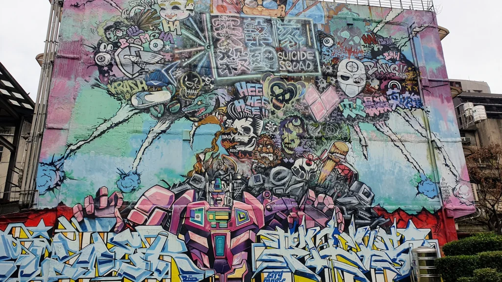 wall graffiti, ximending, taipei, taiwan