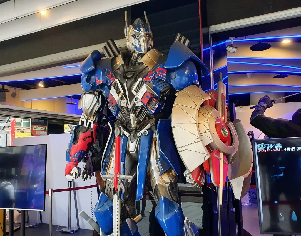optimus prime at a movie theater in taipei, taiwan