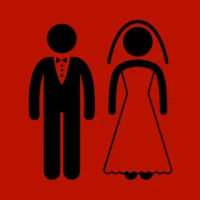 Getting married in Taiwan: vector image of a married couple